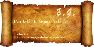 Barták Geminián névjegykártya